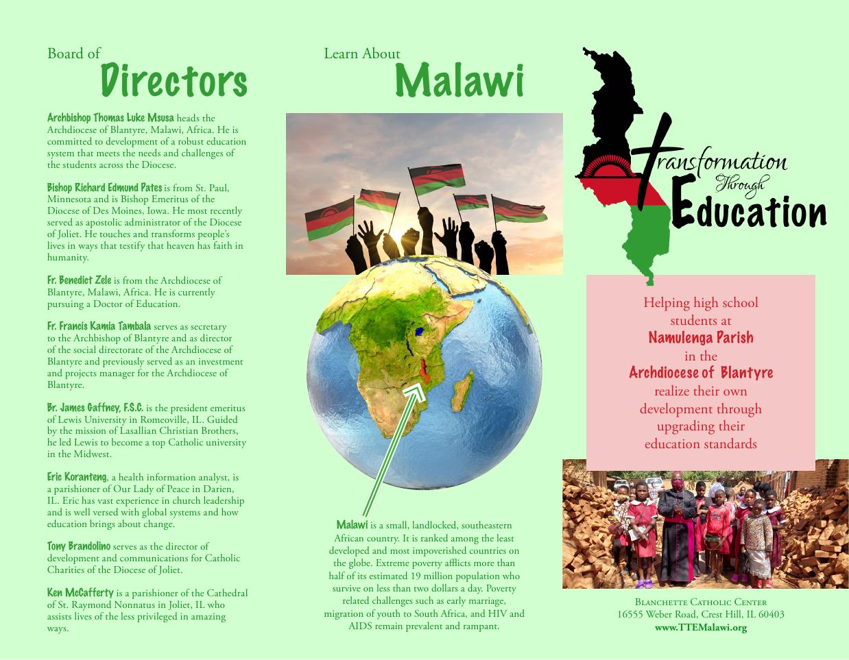 The 2021 brochure — front cover and board of directors