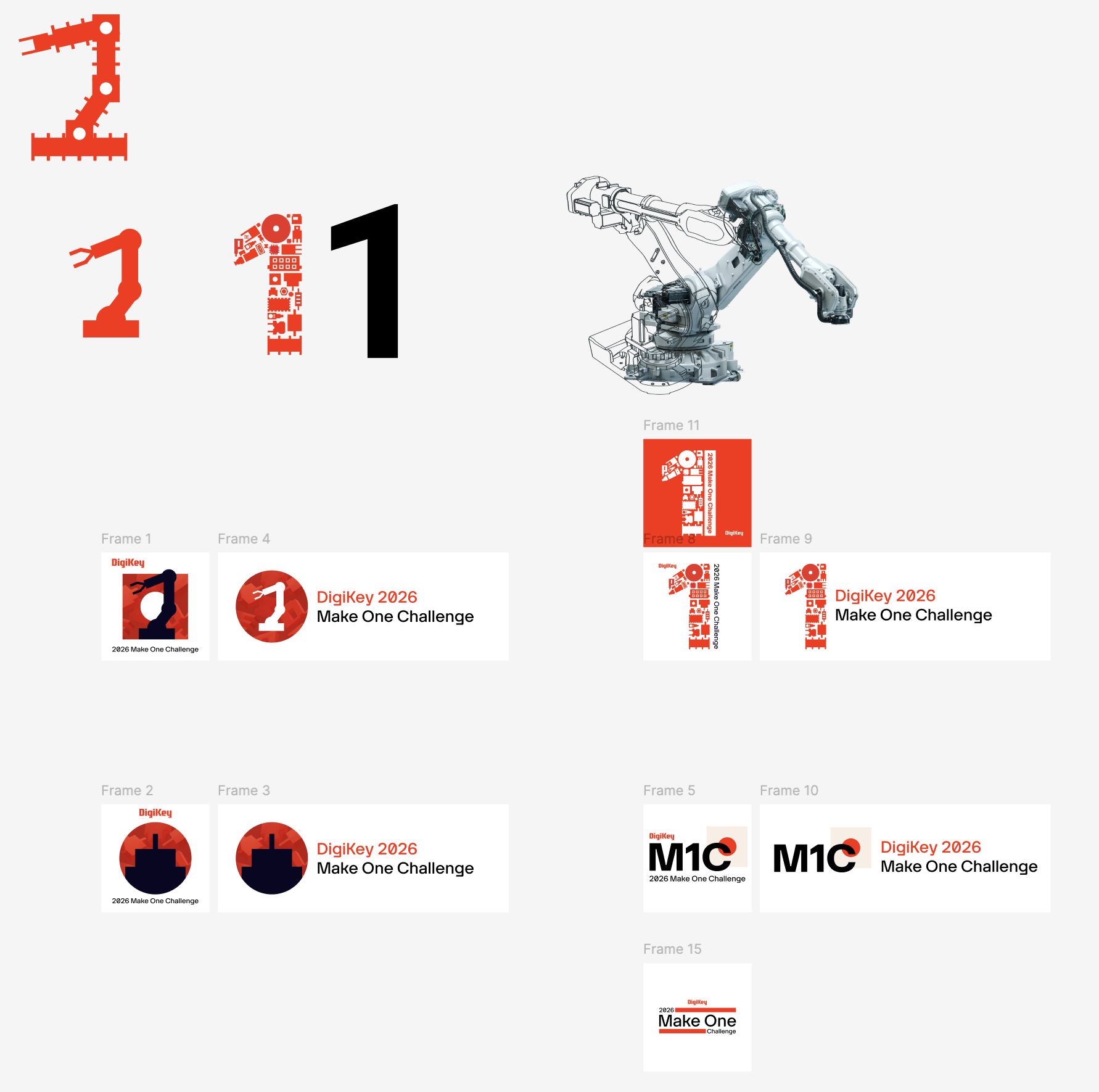 Early exploration — testing ways to make the numeral one feel engineered and ownable