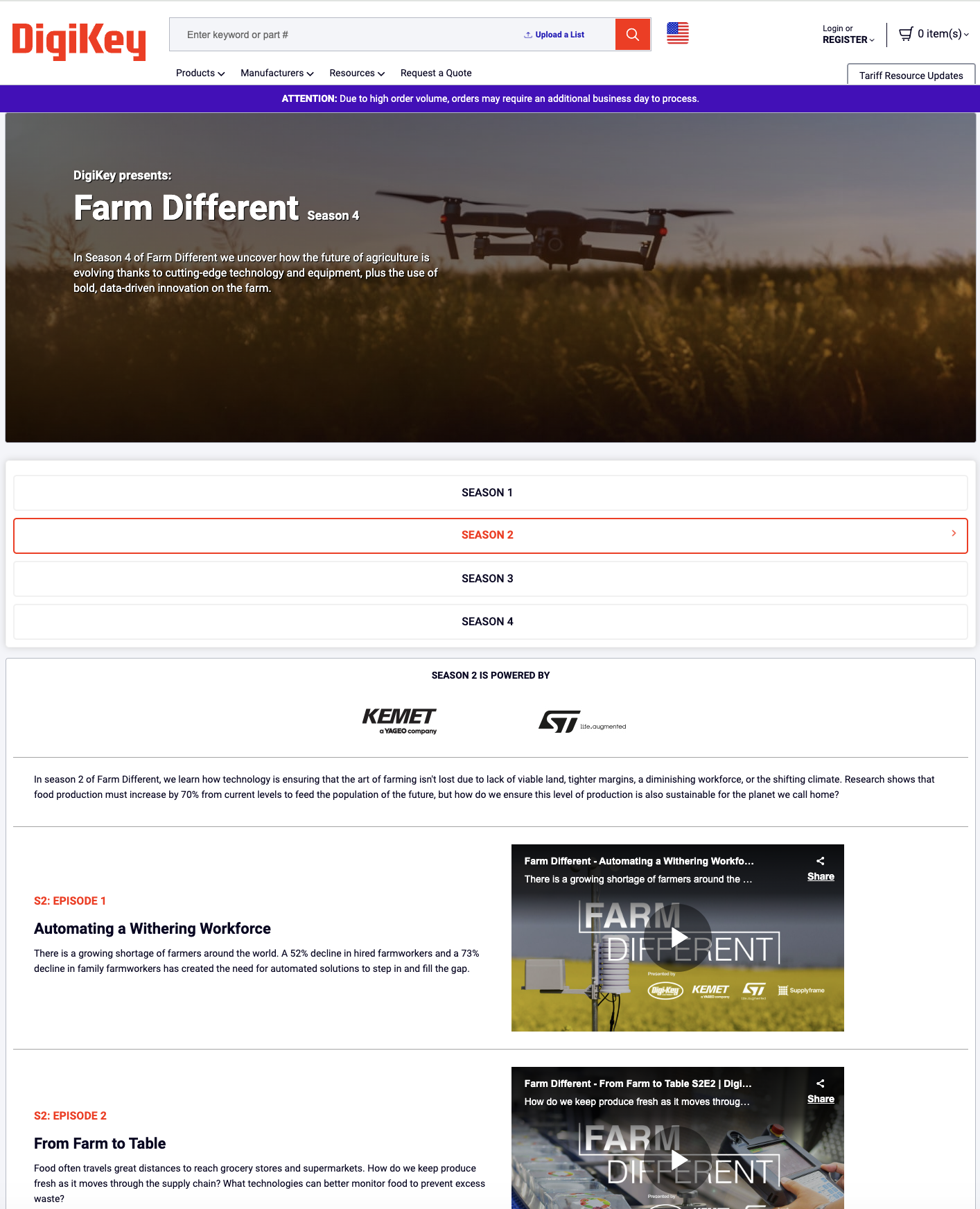 DigiKey Video Series — Farm Different — series hub