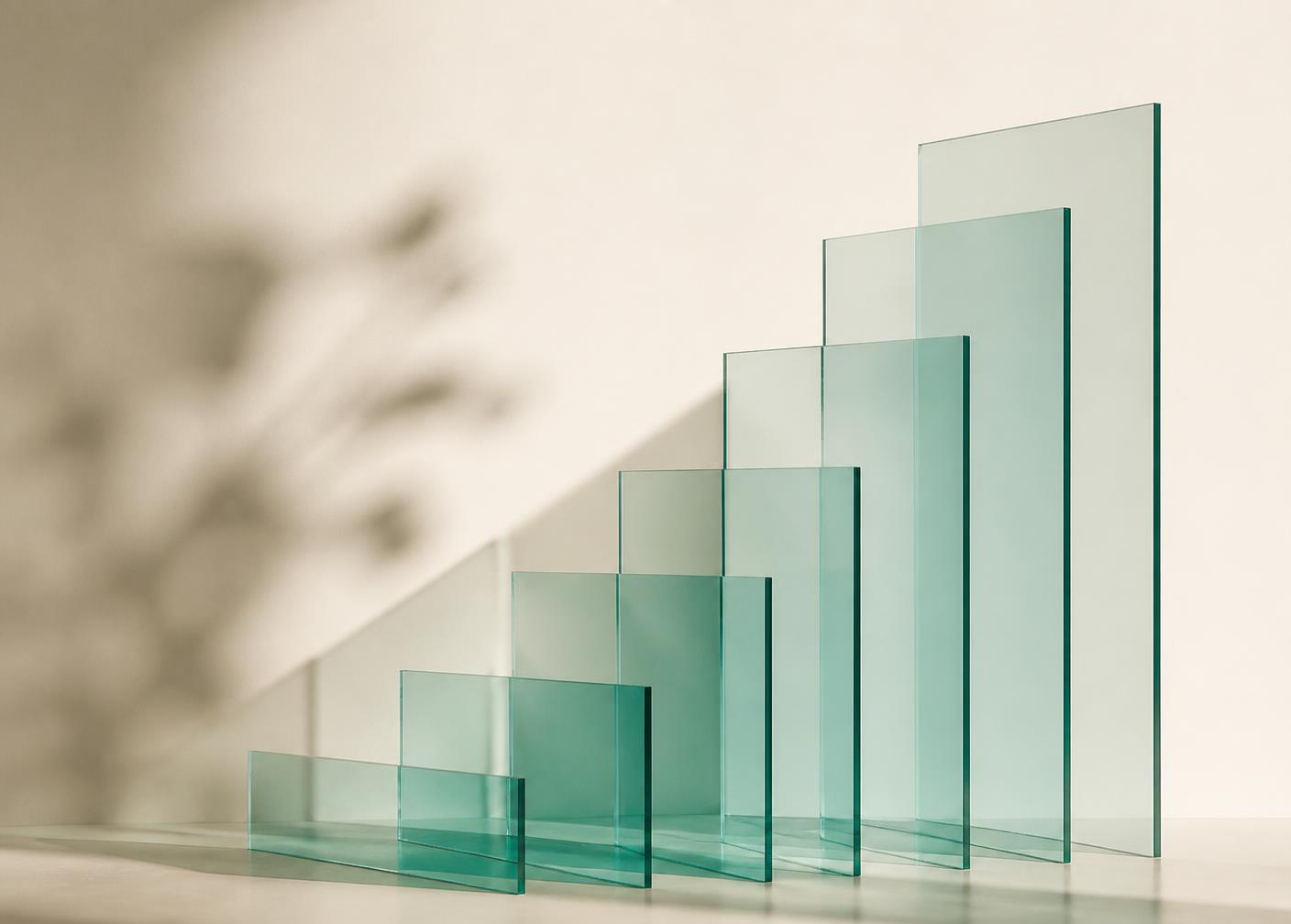 Layered translucent teal panels rising in a staircase, representing a clear, step-by-step way of working